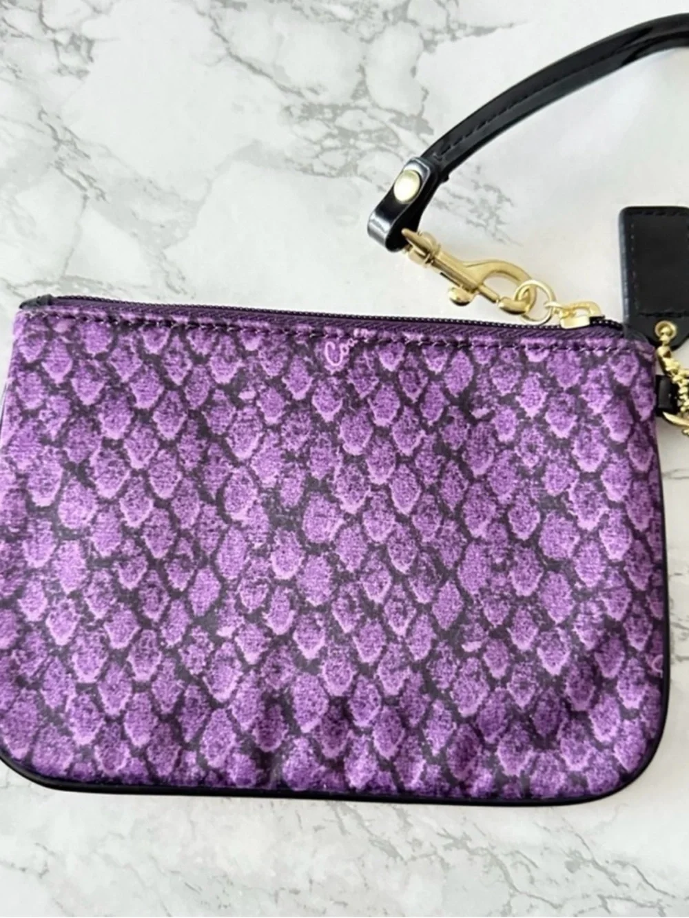 Coach Purple Patterned Wristlet Like NEW